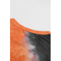 Ombre Orange Tie-dye Long Sleeve Top