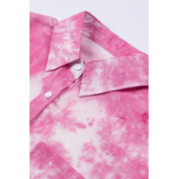 Pink Whirlwind Tie Dye Button Shirt with Pocket