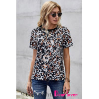 Short Sleeve Leopard Print Top