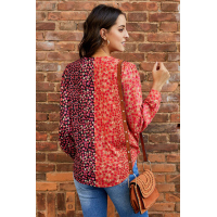 Out Of Sight Mixed Print Drape Blouse