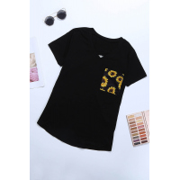 Yellow Printed Splicing T-Shirt