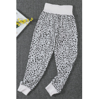 Leopard Pocket Casual Pants With Slit