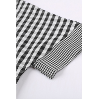 Black Gingham Play Button Up Shirt