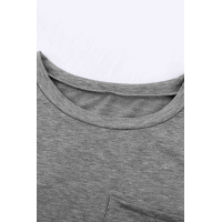 Gray Pocketed Tee with Side Slits