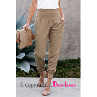 Khaki Pocketed Casual Joggers