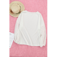 White Loose Casual Puffy Sleeve Top