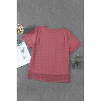 Swiss Dot Texture Short Sleeve Top