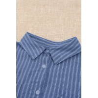 Blue Short Sleeve Striped Shirt