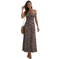 Black Bohemian Bandeau Floral Print Maxi Dress