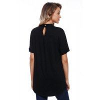 Black Cage Design High Neck Top