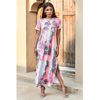 Gray Tie Dye Maxi Dress