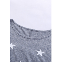 Dusty Blue Star Print Short Sleeve T-shirt 