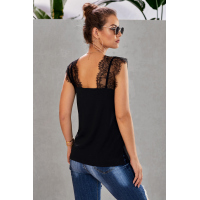 Black One More Night Lace Cami Tank