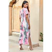 Gray Tie Dye Maxi Dress