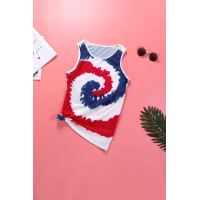 Red White Blue Tie Dye Tank Top