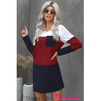 Color Block Pocket Mini Dress