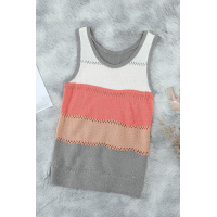 Multicolor Color Block Knitted Tank Top