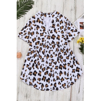 Leopard Collared Baby Doll Top