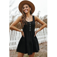 Black Tiered Ruffled Mini Dress