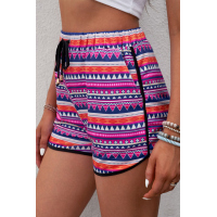 Rosy Printed Pocketed Drawstring Shorts