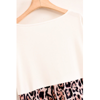 Colorblock Leopard Cotton Blend Casual Maxi T-shirt Dress