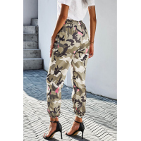 Elastic Waist Neon Camo Joggers