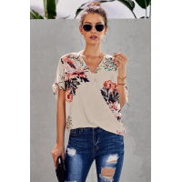 Apricot Floral Twist Top