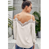 White Trixie Lace Cold Shoulder Blouse