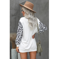 Turtleneck Leopard Print Mini Dress