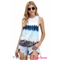 Blue Tie Dye Ombre Top