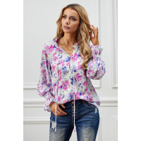 Rose Cakewalk Floral Smocked Blouse