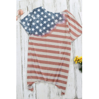 American Flag Asymmetric Blouse