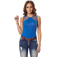 Blue Brief Studded Detail Multi-Strap Casual Tank Top