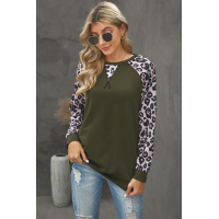 Olive Leopard Long Sleeve Top