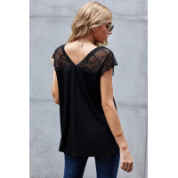 Black Lace Knit Tank