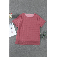 Swiss Dot Texture Short Sleeve Top