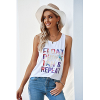 Multicolor Letters Print Tank Top