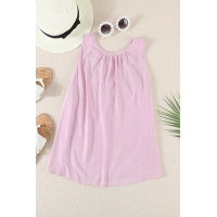 Pink Hollow-out Tank Top