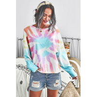 Rainbow Tie Dye Pullover Long Sleeve Top