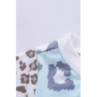 Mint Leopard Cap Sleeve Casual Top