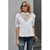 Take My Breath Away White Ruffle Lace Top 