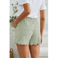 Green Casual Drawstring Pocket Shorts