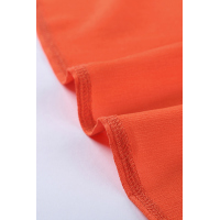 Orange Embroidered Split Neckline Shift Blouse