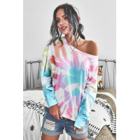 Rainbow Tie Dye Pullover Long Sleeve Top