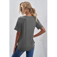 Gray Heathered Round Neck T-shirt