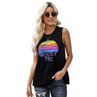 Beer Me Casual Black Tank