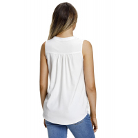 White Sleeveless Knotted Top