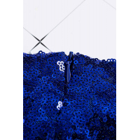 Blue Ombre Sequin Tassel Sleeve Bodycon Prom Dress