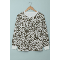 Long Sleeve Leopard Print Top