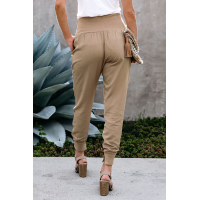 Khaki Pocketed Casual Joggers